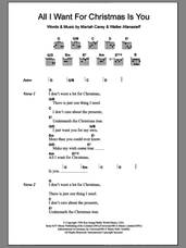Cover icon of All I Want For Christmas Is You sheet music for guitar (chords) by Mariah Carey, Olivia Olson and Walter Afanasieff, intermediate skill level