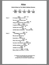 Cover icon of Alice sheet music for guitar (chords) by Tom Waits and Kathleen Brennan, intermediate skill level