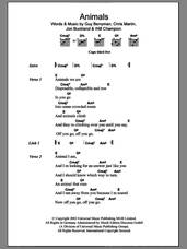 Cover icon of Animals sheet music for guitar (chords) by Coldplay, Chris Martin, Guy Berryman, Jon Buckland and Will Champion, intermediate skill level