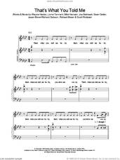 Cover icon of That's What You Told Me sheet music for voice, piano or guitar by Ben Folds Five, Hansen,M, Hector,W and Lorne Tennant, intermediate skill level