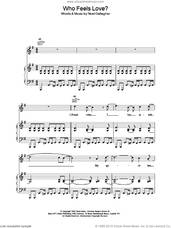Cover icon of Who Feels Love? sheet music for voice, piano or guitar by Oasis and Noel Gallagher, intermediate skill level