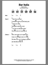 Cover icon of Bar Italia sheet music for guitar (chords) by Pulp and Jarvis Cocker, intermediate skill level
