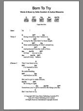 Cover icon of Born To Try sheet music for guitar (chords) by Delta Goodrem and Audius Mtawarira, intermediate skill level