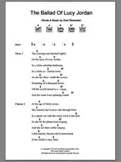 Cover icon of The Ballad Of Lucy Jordan sheet music for guitar (chords) by Marianne Faithfull and Shel Silverstein, intermediate skill level
