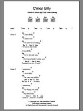 Cover icon of C'mon Billy sheet music for guitar (chords) by Polly Jean Harvey and P J Harvey, intermediate skill level
