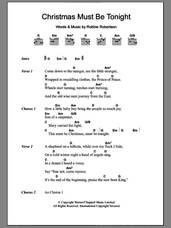 Cover icon of Christmas Must Be Tonight sheet music for guitar (chords) by The Band and Robbie Robertson, intermediate skill level