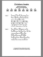 Cover icon of Christians Awake sheet music for guitar (chords) by John Byrom, Miscellaneous and John Wainwright, intermediate skill level