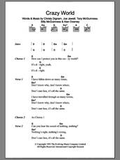 Cover icon of Crazy World sheet music for guitar (chords) by Aslan, Alan Downey, Billy McGuinness, Christy Dignam, Joe Jewell and Tony McGuinness, intermediate skill level