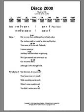 Cover icon of Disco 2000 sheet music for guitar (chords) by Pulp and Jarvis Cocker, intermediate skill level