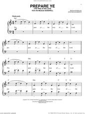 Cover icon of Prepare Ye (The Way Of The Lord) sheet music for piano solo by Stephen Schwartz and Godspell (Musical), easy skill level