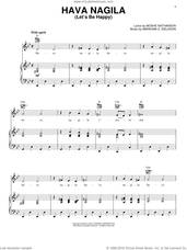 Cover icon of Hava Nagila (Let's Be Happy) sheet music for voice, piano or guitar by Moshe Nathanson and Abraham Z. Idelsohn, intermediate skill level