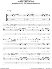 Cover icon of Whole Lotta Rosie sheet music for bass (tablature) (bass guitar) by AC/DC, Angus Young, Bon Scott and Malcolm Young, intermediate skill level
