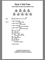 Cover icon of Rock 'N' Roll Train sheet music for guitar (chords) by AC/DC, Angus Young and Malcolm Young, intermediate skill level
