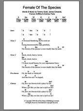 Cover icon of Female Of The Species sheet music for guitar (chords) , Andrew Parle, Francis Griffiths, James Edwards and Tommy Scott, intermediate skill level