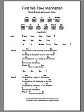 Cover icon of First We Take Manhattan sheet music for guitar (chords) by Leonard Cohen, intermediate skill level
