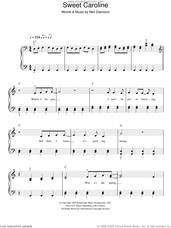 Cover icon of Sweet Caroline sheet music for piano solo by Glee Cast, Miscellaneous and Neil Diamond, easy skill level