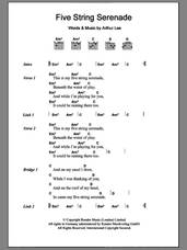 Cover icon of Five String Serenade sheet music for guitar (chords) by Mazzy Star and Arthur Lee, intermediate skill level
