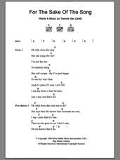 Cover icon of For The Sake Of The Song sheet music for guitar (chords) by Townes Van Zandt, intermediate skill level