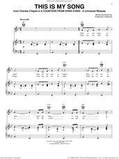 Cover icon of This Is My Song sheet music for voice, piano or guitar by Petula Clark and Charles Chaplin, intermediate skill level