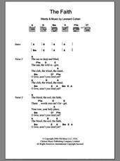 Cover icon of The Faith sheet music for guitar (chords) by Leonard Cohen, intermediate skill level