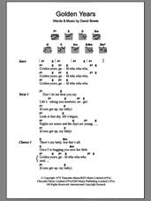 Cover icon of Golden Years sheet music for guitar (chords) by David Bowie, intermediate skill level