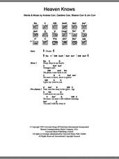 Cover icon of Heaven Knows sheet music for guitar (chords) by The Corrs, Andrea Corr, Caroline Corr, Jim Corr and Sharon Corr, intermediate skill level