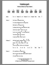 Cover icon of Hallelujah sheet music for guitar (chords) by Ryan Adams, intermediate skill level