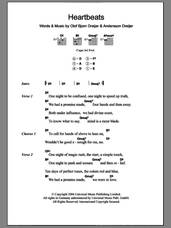 Cover icon of Heartbeats sheet music for guitar (chords) by Jose Gonzalez, Andersson Dreijer and Olof Bjorn Dreijer, intermediate skill level