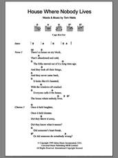 Cover icon of House Where Nobody Lives sheet music for guitar (chords) by Tom Waits, intermediate skill level