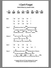Cover icon of I Can't Forget sheet music for guitar (chords) by Leonard Cohen, intermediate skill level