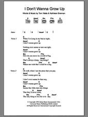 Cover icon of I Don't Wanna Grow Up sheet music for guitar (chords) by Tom Waits and Kathleen Brennan, intermediate skill level