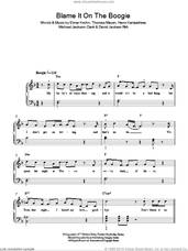 Cover icon of Blame It On The Boogie sheet music for piano solo by Michael Jackson, David Jackson Rich, Elmar Krohn, Hans Kampschroer, Michael Jackson Clark and Thomas Meyer, easy skill level