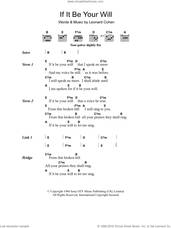 Cover icon of If It Be Your Will sheet music for guitar (chords) by Leonard Cohen, intermediate skill level