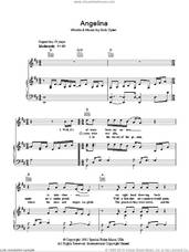Cover icon of Angelina sheet music for voice, piano or guitar by Bob Dylan, intermediate skill level