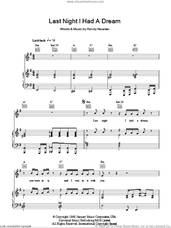 Cover icon of Last Night I Had A Dream sheet music for voice, piano or guitar by Randy Newman, intermediate skill level