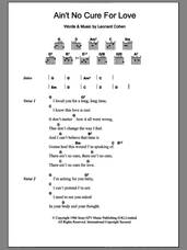 Cover icon of Ain't No Cure For Love sheet music for guitar (chords) by Leonard Cohen and Jennifer Warnes, intermediate skill level