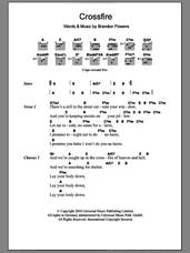 Cover icon of Crossfire sheet music for guitar (chords) by Brandon Flowers, intermediate skill level