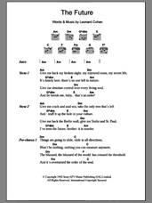 Cover icon of The Future sheet music for guitar (chords) by Leonard Cohen, intermediate skill level
