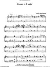 Cover icon of Bouree In G Major sheet music for piano solo by George Frideric Handel, classical score, easy skill level