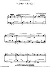 Cover icon of Invention In G sheet music for piano solo by George Frideric Handel, classical score, easy skill level