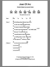 Cover icon of Joan Of Arc sheet music for guitar (chords) by Leonard Cohen, intermediate skill level