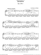Cover icon of Sonatine, Op. 3, No. 1 sheet music for piano solo by Carl Maria Von Weber, classical score, intermediate skill level