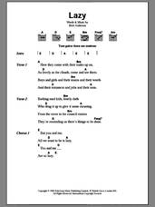 Cover icon of Lazy sheet music for guitar (chords) by Suede and Brett Anderson, intermediate skill level