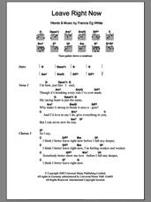 Cover icon of Leave Right Now sheet music for guitar (chords) by Will Young and Francis White, intermediate skill level
