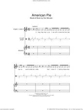 Cover icon of American Pie (arr. Rick Hein) sheet music for choir (2-Part) by Don McLean and Rick Hein, intermediate duet