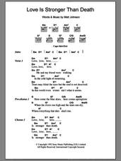 Cover icon of Love Is Stronger Than Death sheet music for guitar (chords) by The The and Matt Johnson, intermediate skill level