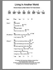 Cover icon of Living In Another World sheet music for guitar (chords) by Talk Talk, Mark Hollis and Tim Friese-Greene, intermediate skill level