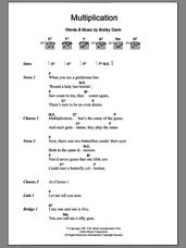 Cover icon of Multiplication sheet music for guitar (chords) by Bobby Darin, intermediate skill level