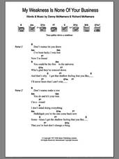 Cover icon of My Weakness Is None Of Your Business sheet music for guitar (chords) by Embrace, Danny McNamara and Richard McNamara, intermediate skill level