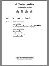Cover icon of Mr. Tambourine Man sheet music for guitar (chords) by The Byrds and Bob Dylan, intermediate skill level